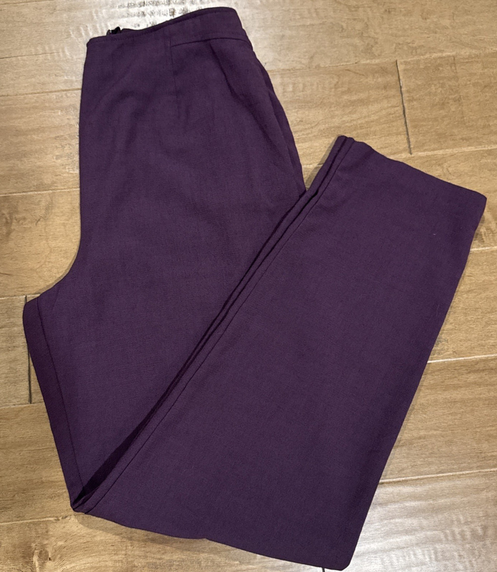 VTG 90s Susan Burrowes Purple Trousers Pants 16T High Rise Rayon Made in USA